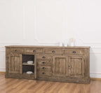 Sideboard Graubraun Landhausmöbel Kiefernholz Massiv 239x93x47 cm