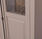 Landhausstil Vitrine Grau Beige 110x210x40 cm Kiefernholz massiv
