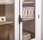 Landhaus Regal Vitrine Weiß Natur 110x210x40 cm Kiefernholz massiv