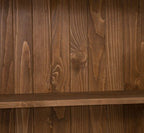 Landhaus Regal Vitrine Schwarz Natur 110x210x40 cm Kiefernholz massiv