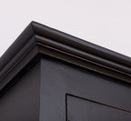 Landhaus Vitrine Schwarz Weiß 110x210x40 cm Kiefernholz massiv