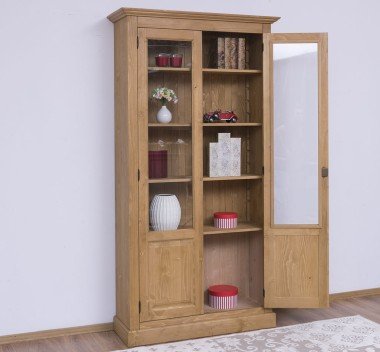 Schrank Regal Vitrine 110x210x40 cm Kiefernholz massiv