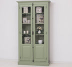 Landhaus Vitrine Salbei Grün 110x210x40 cm Kiefernholz massiv