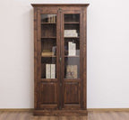 Schrank Landhausstil Vitrine 110x210x40 cm Kiefernholz massiv