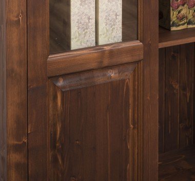 Schrank Landhausstil Vitrine 110x210x40 cm Kiefernholz massiv