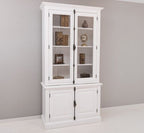 Landhaus Vitrine Weiß 120x228x50 cm Kiefernholz massiv