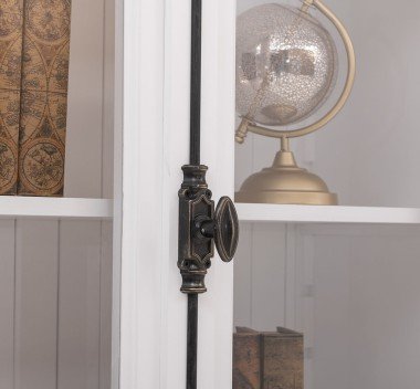 Landhaus Vitrine Weiß 120x228x50 cm Kiefernholz massiv
