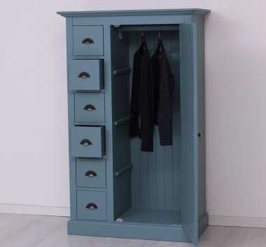Schrank Kleiderschrank 101x160x49 cm Kiefernholz massiv