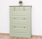 Schuhschrank Landhausmöbel Salbeigrün 103x140x35 cm Kieferholz