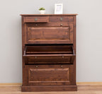 Schuhschrank Landhausmöbel Braun 103x140x35 cm Kieferholz