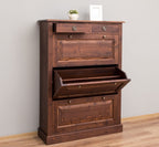 Schuhschrank Landhausmöbel Braun 103x140x35 cm Kieferholz