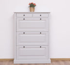 Schuhschrank Landhausmöbel Grau 103x140x35 cm Kieferholz