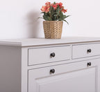 Schuhschrank Landhausmöbel Grau 103x140x35 cm Kieferholz