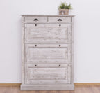 Schuhschrank Landhausmöbel Graukalk 103x140x35 cm Kieferholz