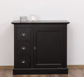Landhaus Kommode Schwarz 101x90x49 cm Kiefernholz massiv