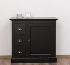 Landhaus Kommode Schwarz 101x90x49 cm Kiefernholz massiv