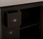 Landhaus Kommode Schwarz 101x90x49 cm Kiefernholz massiv