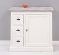 Landhaus Kommode Weiß 101x90x49 cm Kiefernholz massiv