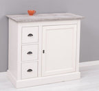 Landhaus Kommode Weiß 101x90x49 cm Kiefernholz massiv
