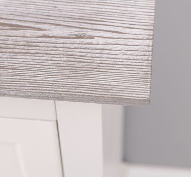 Landhaus Kommode Weiß 101x90x49 cm Kiefernholz massiv