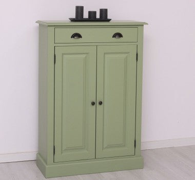 Landhaus Kommode Salbei Grün 85x120x35 cm Kiefernholz massiv