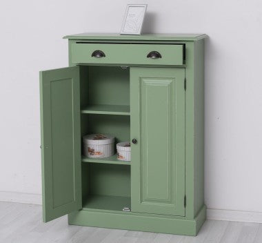 Landhaus Kommode Salbei Grün 85x120x35 cm Kiefernholz massiv