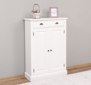 Kommode mit 2 Türen und einer Schublade 85x120x35 cm Kiefernholz massiv