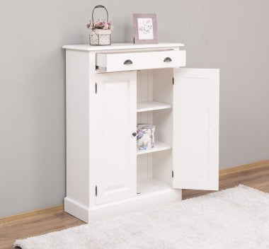 Kommode mit 2 Türen und einer Schublade 85x120x35 cm Kiefernholz massiv