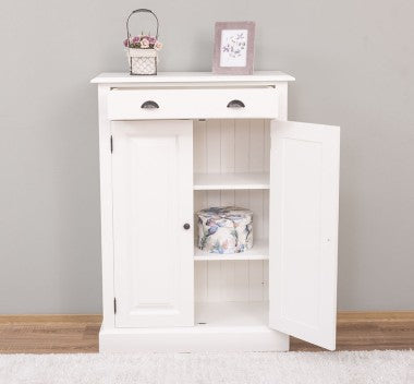 Kommode mit 2 Türen und einer Schublade 85x120x35 cm Kiefernholz massiv