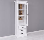Landhaus Schrank Regal Vitrine Weiß 65x197x39 cm Kiefernholz massiv