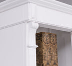Landhaus Schrank Regal Vitrine Weiß 65x197x39 cm Kiefernholz massiv