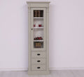 Landhaus Schrank Grau Beige 65x197x39 cm Kiefernholz massiv