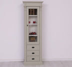 Landhaus Schrank Grau Beige 65x197x39 cm Kiefernholz massiv