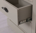 Landhaus Schrank Grau Beige 65x197x39 cm Kiefernholz massiv
