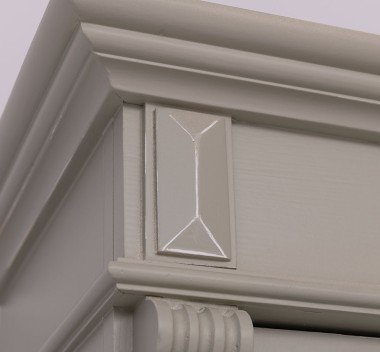 Landhaus Schrank Grau Beige 65x197x39 cm Kiefernholz massiv