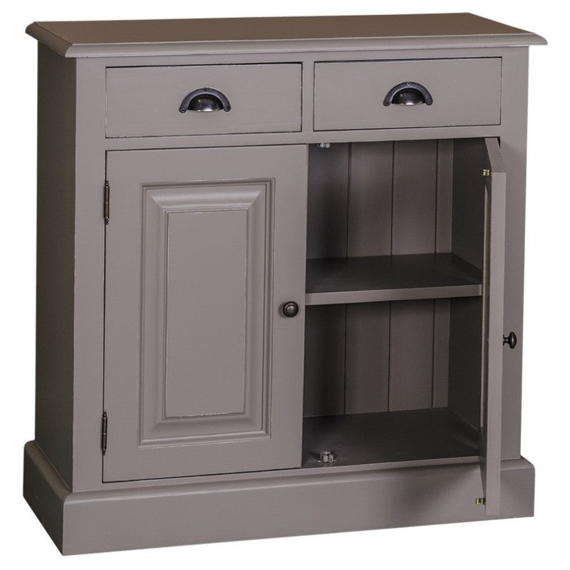 Kommode Schlammgrau Landhausmöbel Kiefernholz Massiv 85x85x35 cm