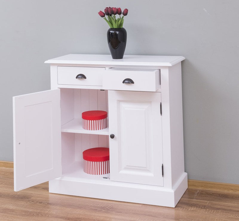 Kommode Weiß Landhausmöbel Kiefernholz Massiv 85x85x35 cm