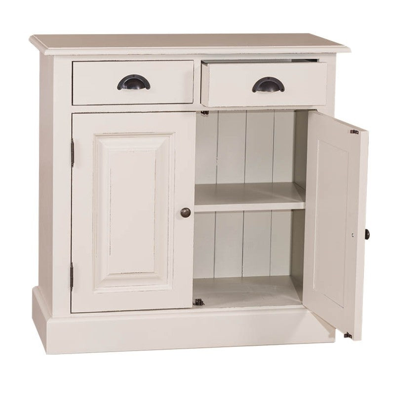 Kommode Creme Landhausmöbel Kiefernholz Massiv 85x85x35 cm
