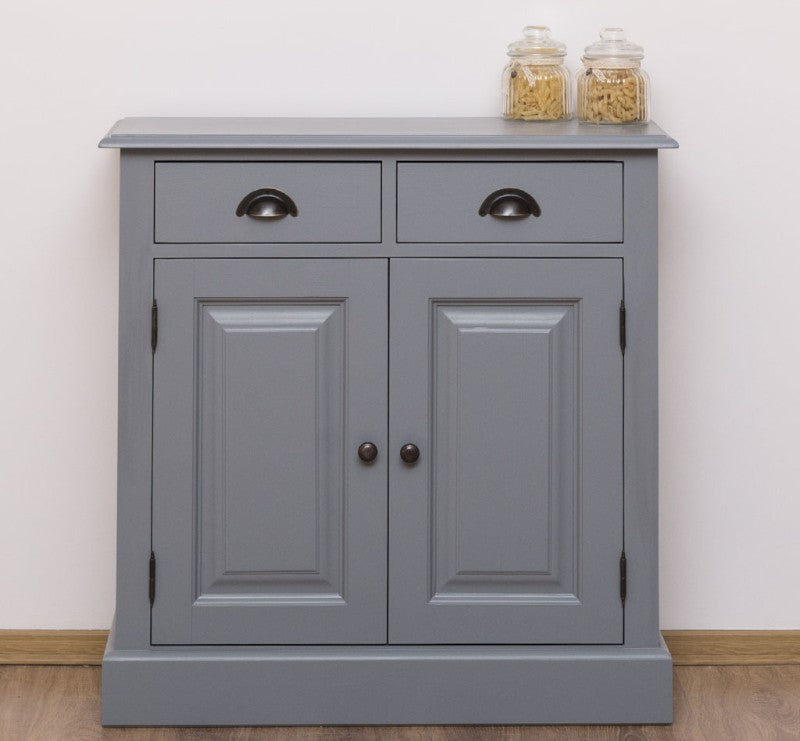 Kommode Grau Landhausmöbel Kiefernholz Massiv 85x85x35 cm