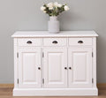 Sideboard Landhausmöbel Weiß 120x85x35 cm Kiefernholz massiv