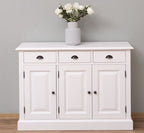 Sideboard Landhausmöbel Weiß 120x85x35 cm Kiefernholz massiv