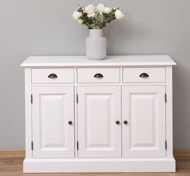 Sideboard Landhausmöbel Weiß 120x85x35 cm Kiefernholz massiv