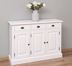 Sideboard Landhausmöbel Weiß 120x85x35 cm Kiefernholz massiv
