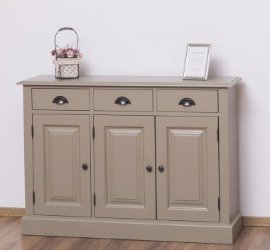 Sideboard Landhausmöbel Sand Beige 120x85x35 cm Kiefernholz massiv