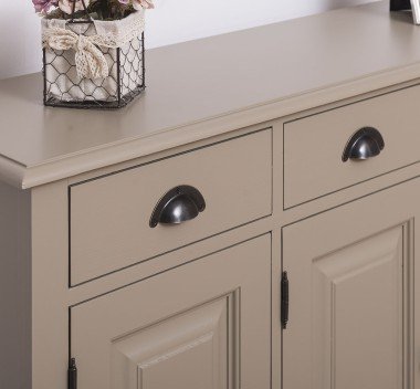 Sideboard Landhausmöbel Sand Beige 120x85x35 cm Kiefernholz massiv