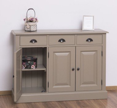 Sideboard Landhausmöbel Sand Beige 120x85x35 cm Kiefernholz massiv