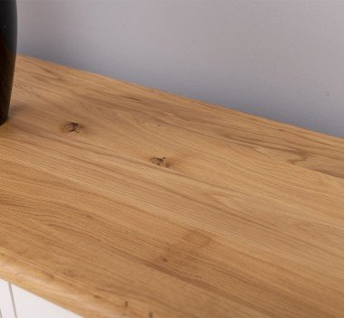 Sideboard Landhausmöbel Weiß Natur 120x85x35 cm Kiefernholz Eichenholz massiv
