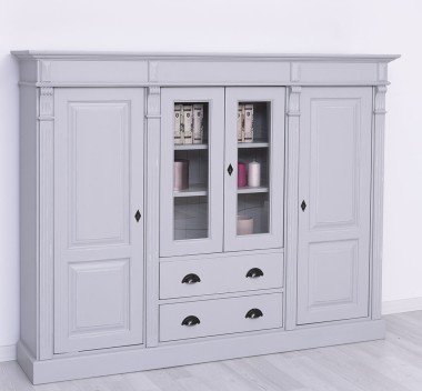 Büffet 180x140x39 cm Kiefernholz massiv mit 4 Türen und 2 Schubladen