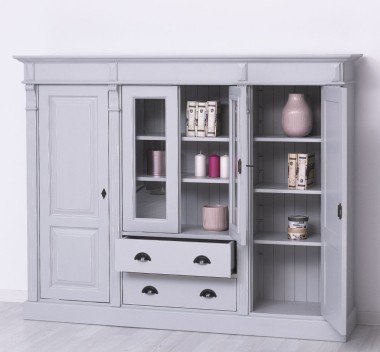 Büffet 180x140x39 cm Kiefernholz massiv mit 4 Türen und 2 Schubladen