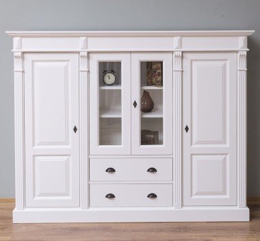 Landhausmöbel Büffet Weiß 180x140x39 cm Kiefernholz massiv